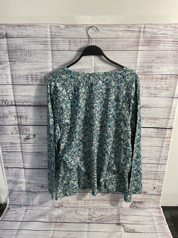 NWT Women's J Jill Sleep Floral Crew Neck Top Blouse Size XL