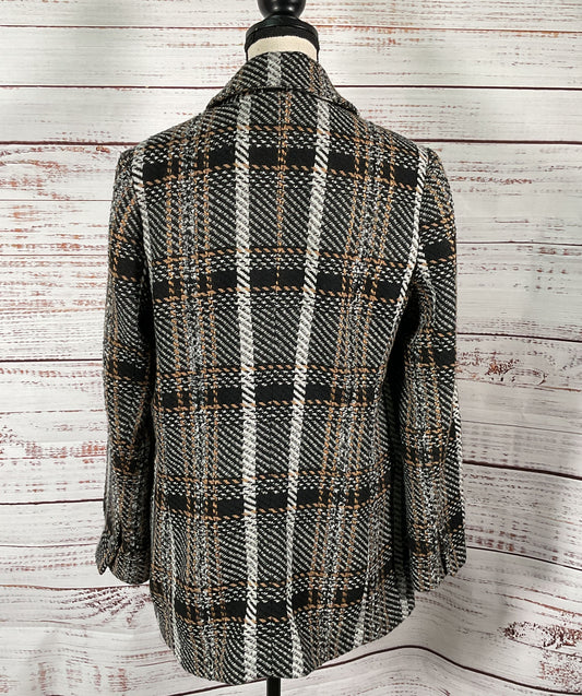 Elie Tahari Wool Blend Women's Tweed Blazer Multicolor L