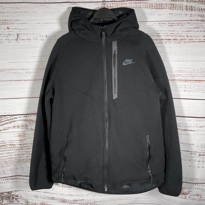 Nike Down 800 Aeroloft Reversible Tech Fleece Full Zip Black Hoodie Men's Size L