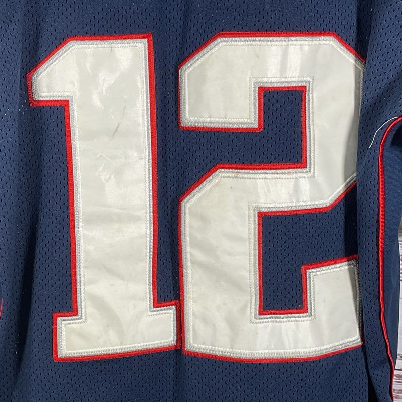 NFL Equipment Authentic RBK Tom Brady #12 Blue Patriots Football Jersey Size 50