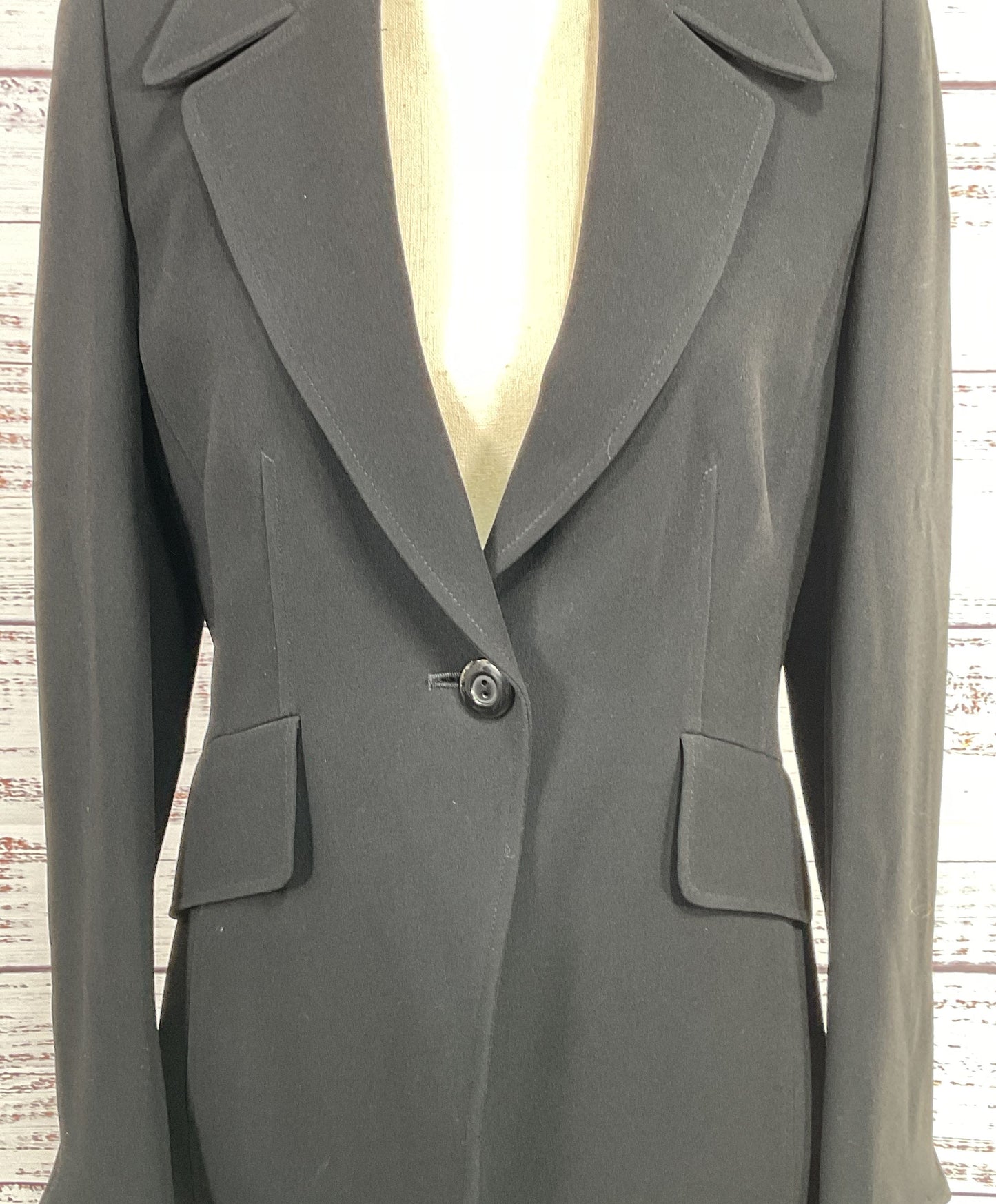 Ellen Tracy Single Button Blazer Black 0