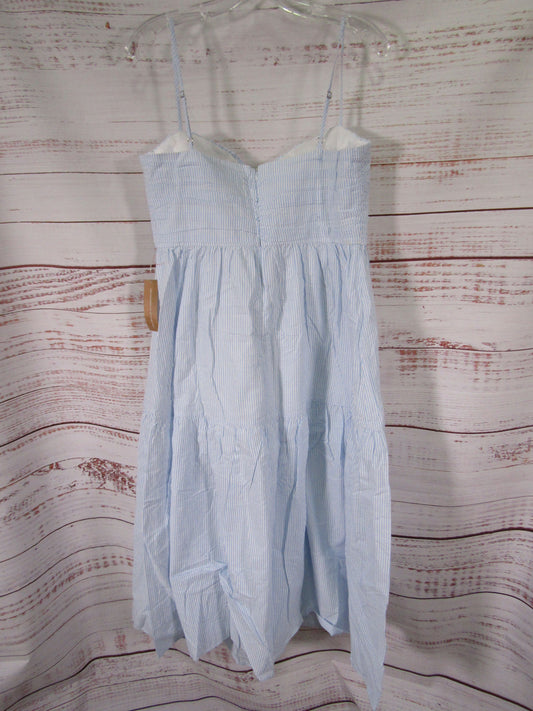 O.P.T Sasha Women's Light Blue Striped Midi Dress Size XL