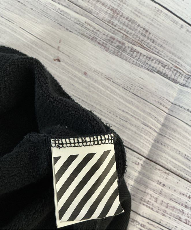 Men's Off White Black Sweatshirt Hoodie Size L AS IS