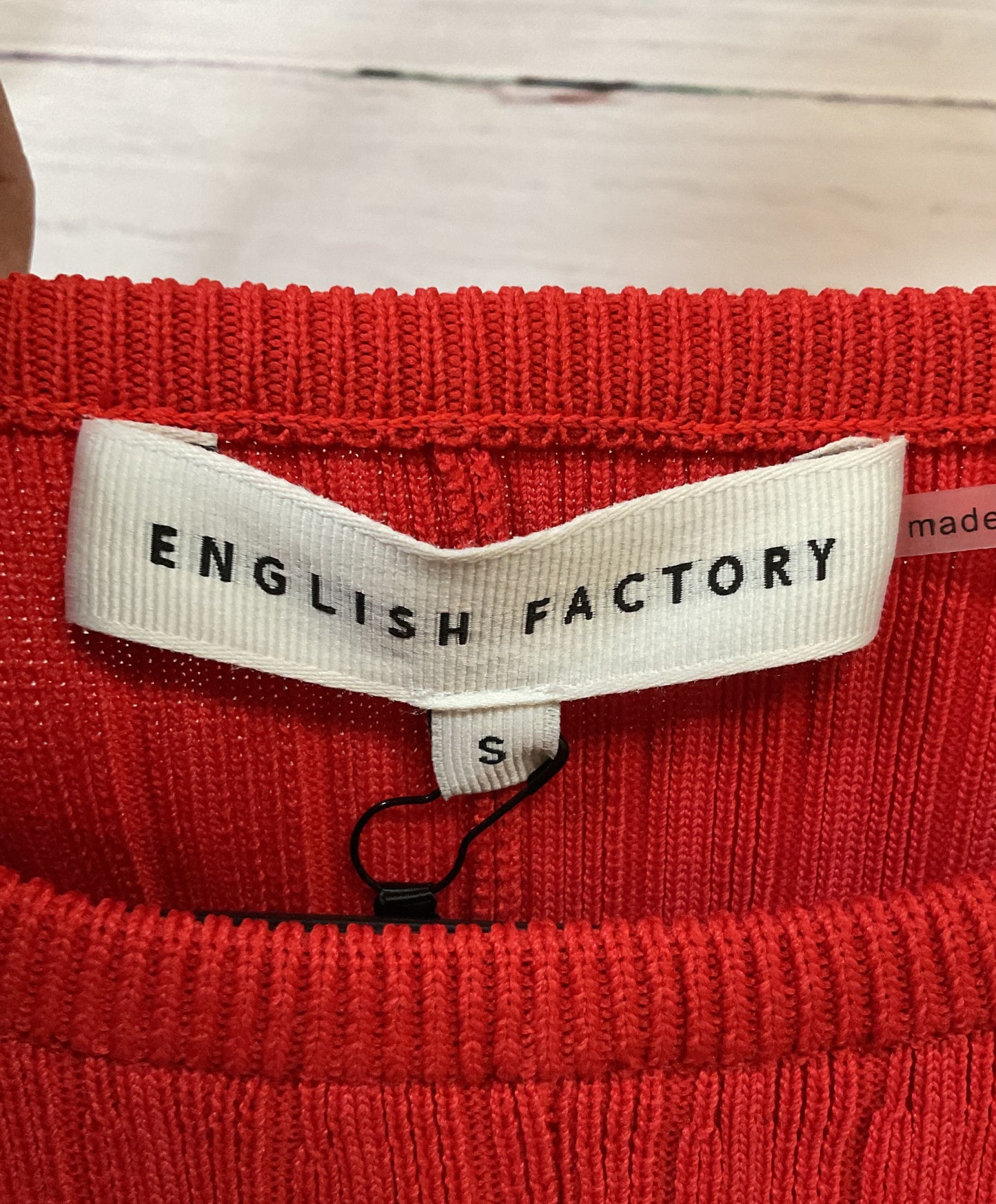 English Factory Women's Orange Pleated A-line Knit Mini Dress Size S