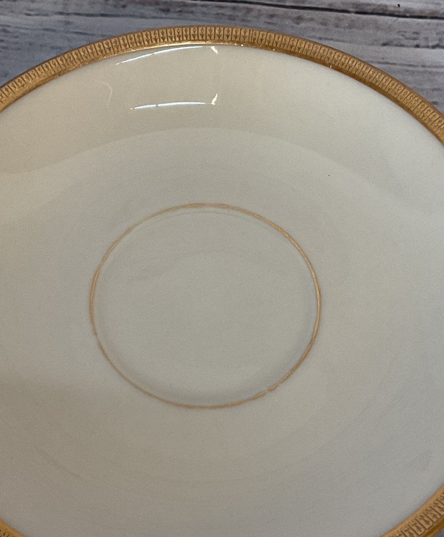 Lenox Bone China Tuxedo Saucer Plates Cream Gold