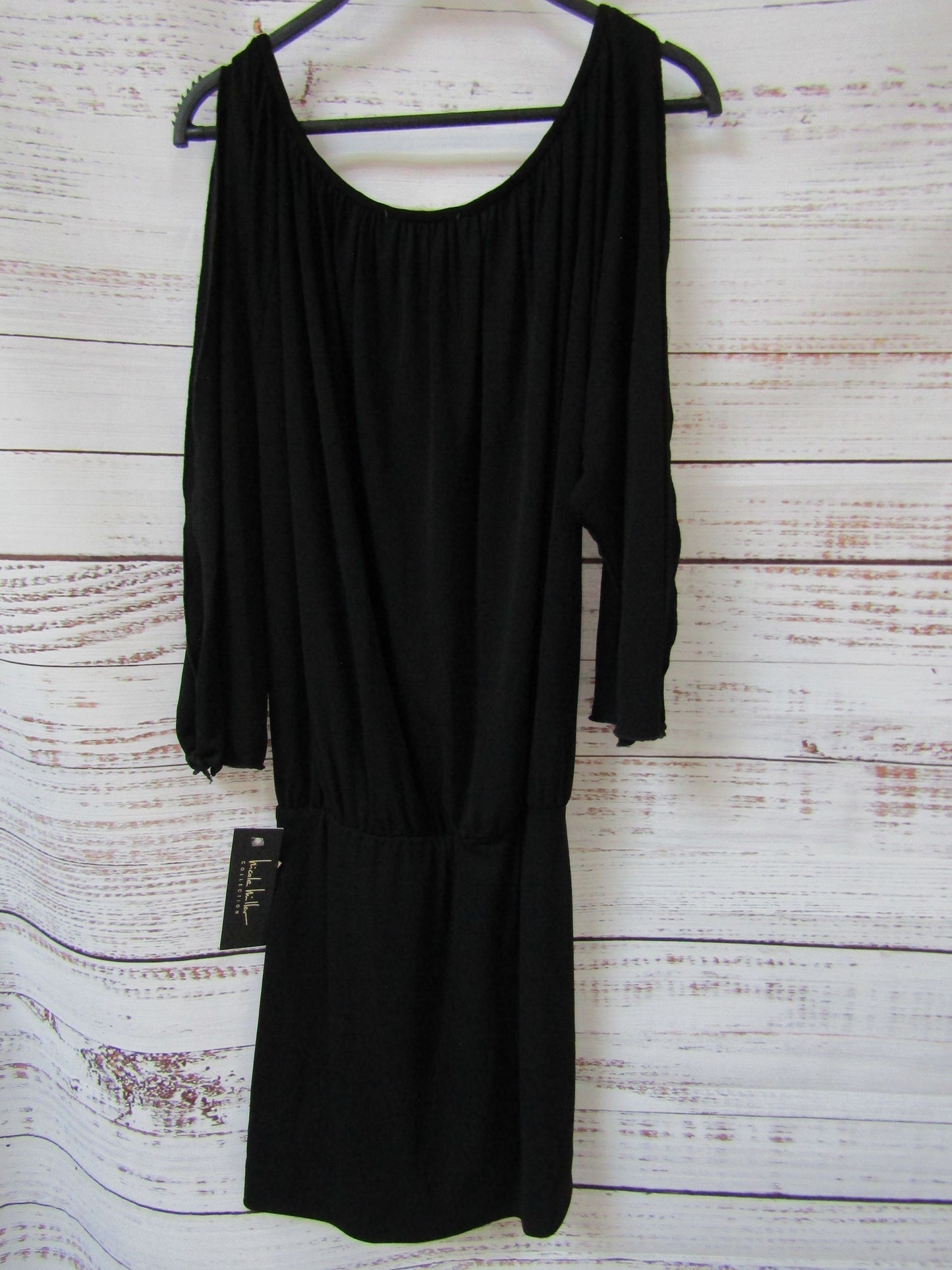 Artelier Nicole Miller Women's Black Open Long Sleeve Mini Dress Size S