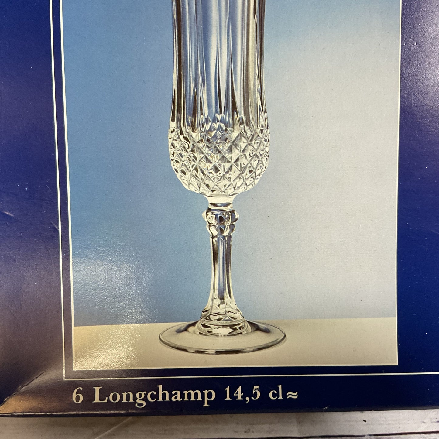 Set of 6 Crystal D'Arques 8" Champagne Crystal Flute Glassware