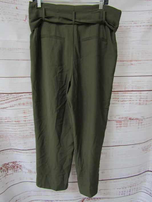 Madewell Women's Green Drapey Paperbag Pants Size 12 L0375