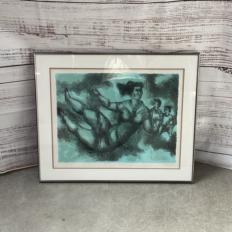 VTG. "Children's Joy" Lithograph Print Signed by Chaim Gross 89/150, Framed