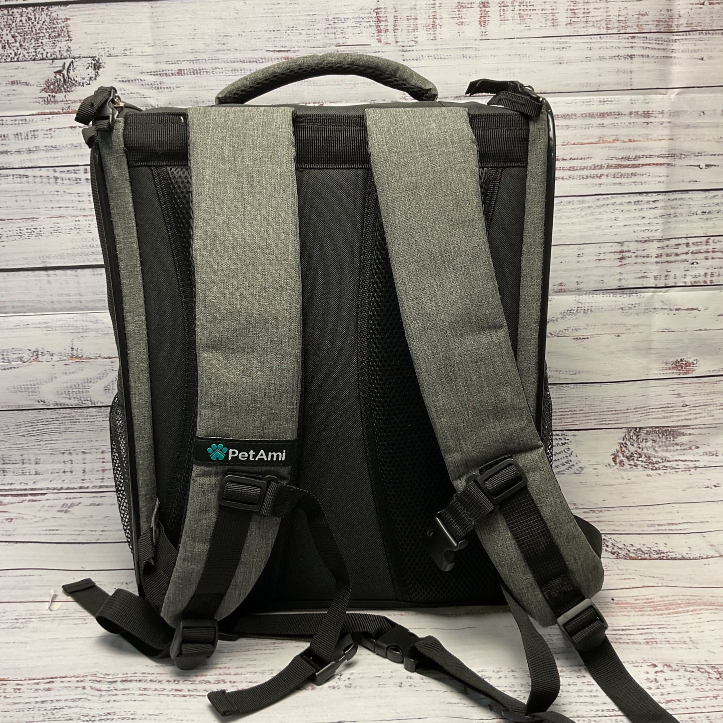 PetAmi Gray Black Soft Bottom Collapsible Pet Carrier Backpacks New