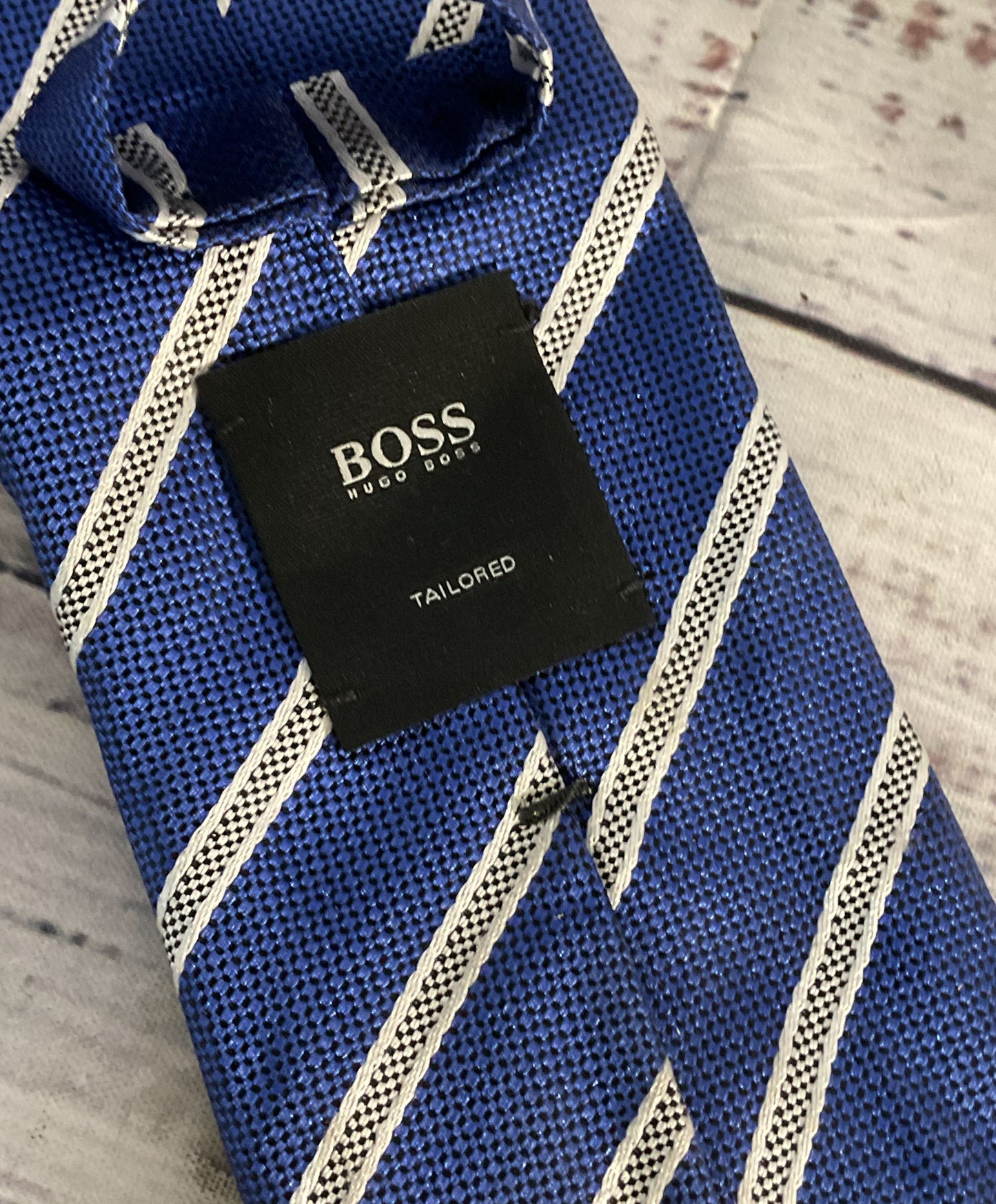 Boss Hugo Boss Tailored Striped Tie Blue Multicolor