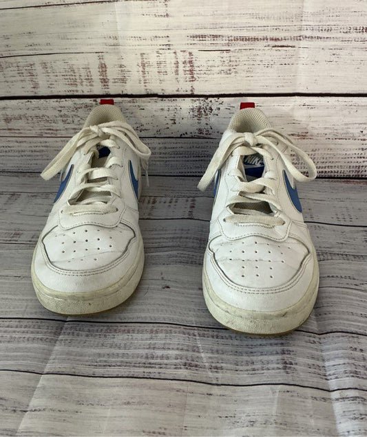 Girls Nike Court Borough Low 2 White W/blue Sneaker Size 6.5 Y
