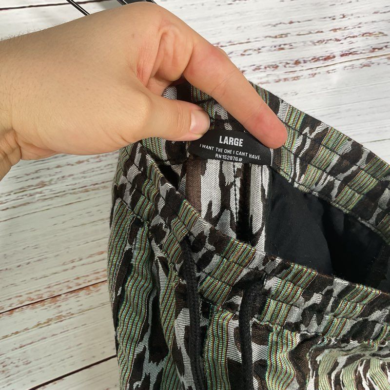 Pleasures Now Snow Leopard Spots w/ Multicolor Stripes Drawstring Pants - Size L