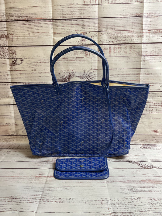 Dark Blue Goyard Tote with Matching Wallet
