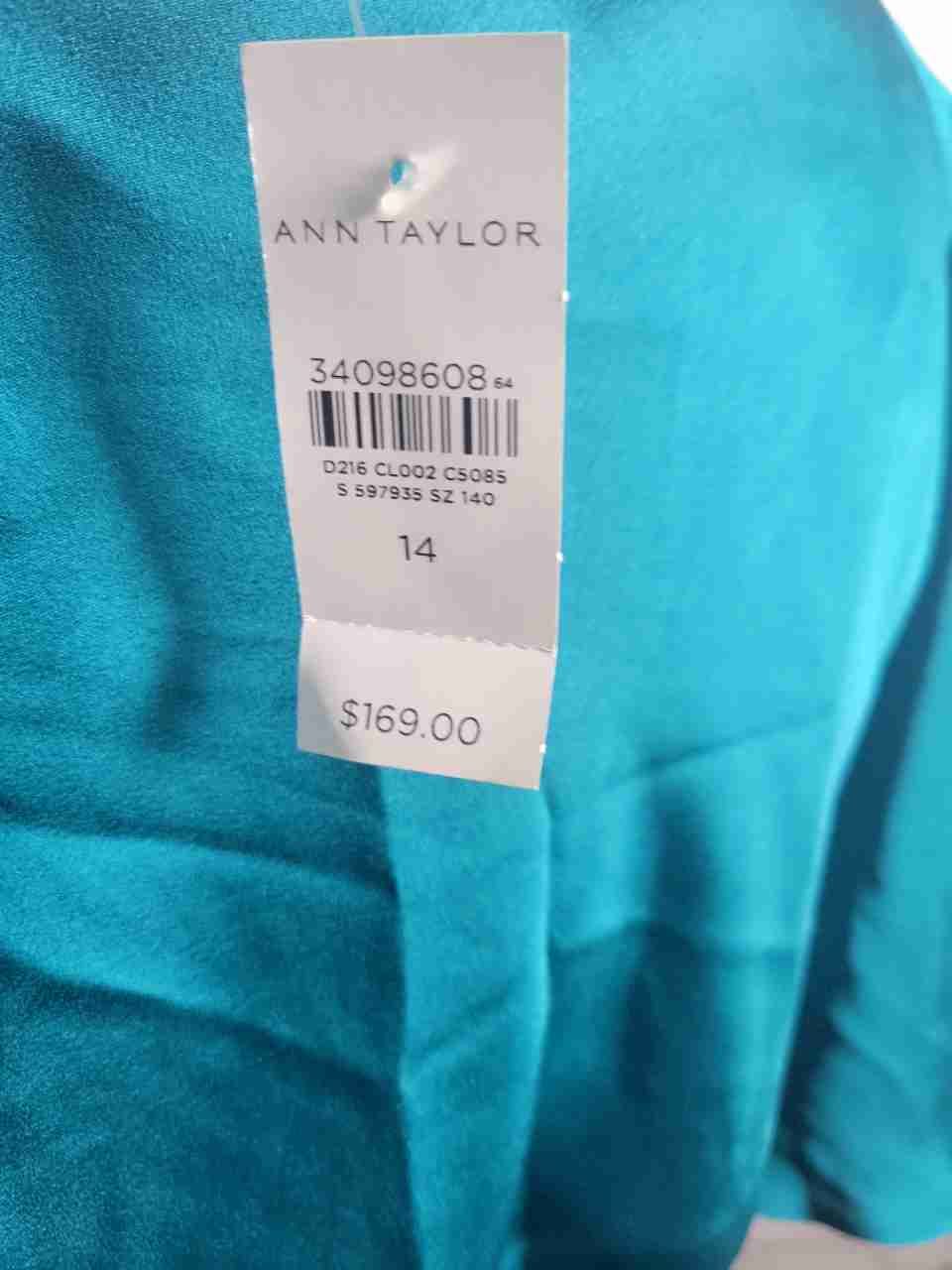 NWT Ann Taylor Turquoise Dress Size 14 Retail $169