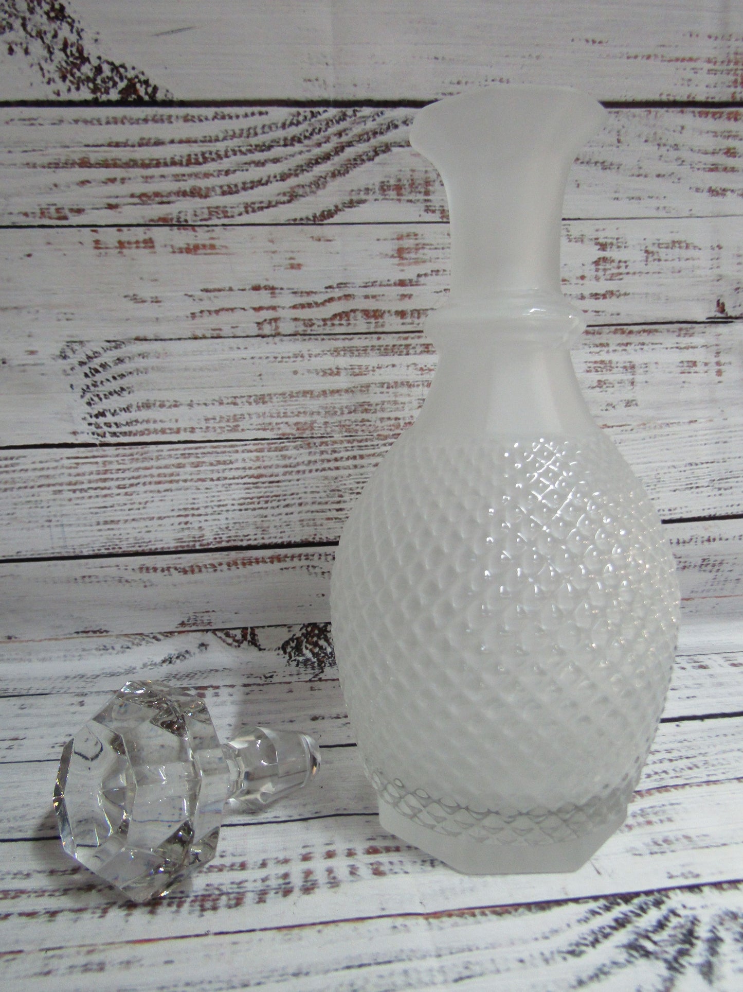 Vista Alegre Bicos White Frosted Glass Decanter