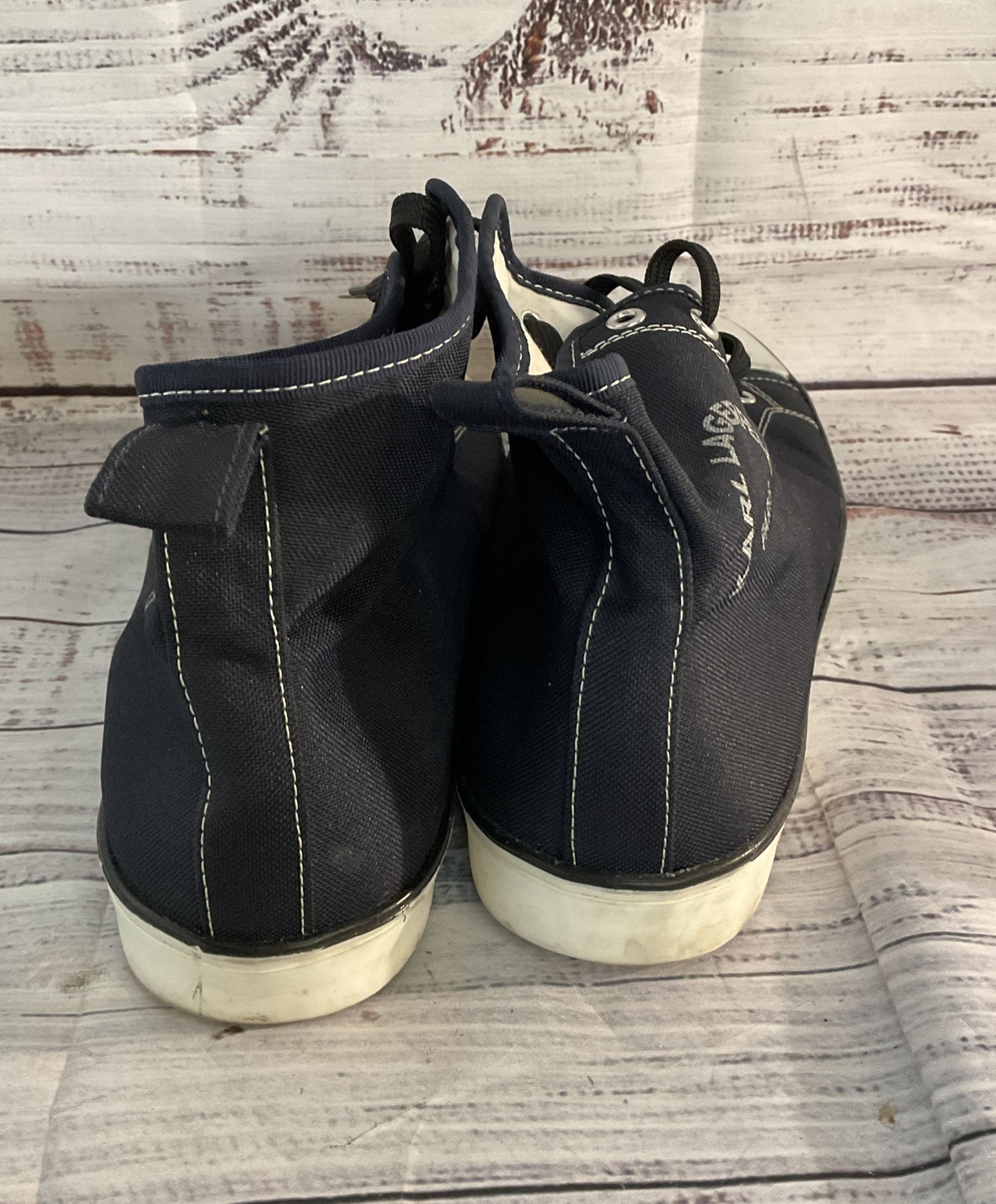 Karl Lagerfeld Paris Canvas High Top Sneakers Black 10