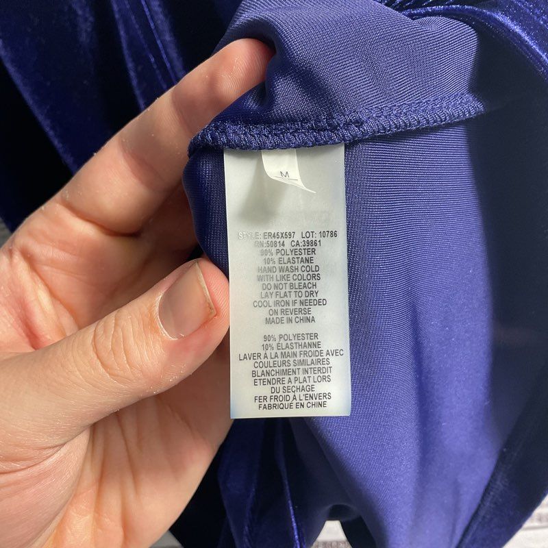 NWT Elie Tahari Jay Knit Navy Velour Sleeveless Ring Collar Blouse - Size M