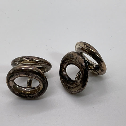 VTG. TIFFANY & CO. Sterling Silver Elsa Peretti Eternal Circle Cufflinks- 11.36g