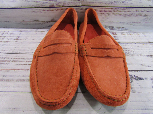 Massimo Matteo Men's Orange Suede Driving Penny Loafer Size 9.5