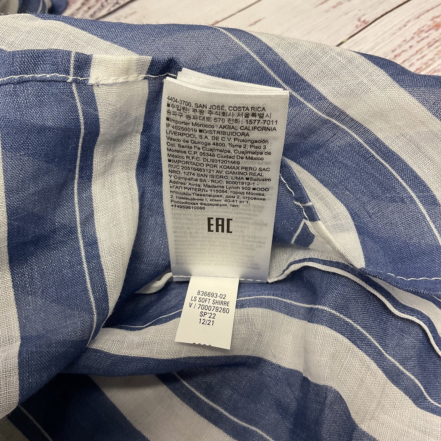 Banana Republic Blue White Stripe Ramie Waist Tie Shirt Dress - Size XL New