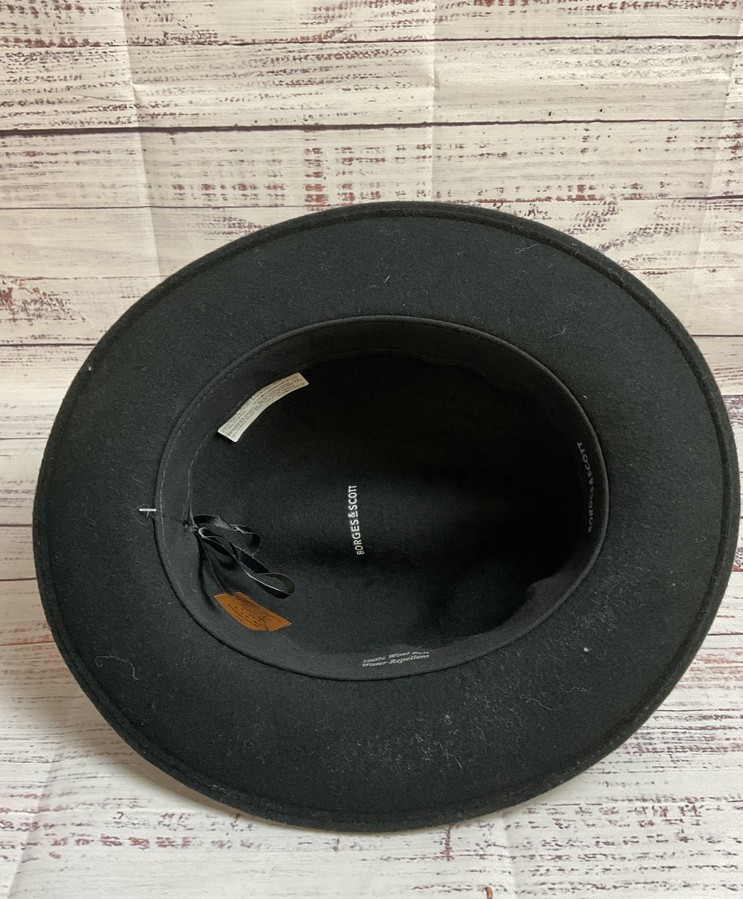 NWT Borges & Scott Black 100% Wool Felt Adjustable Hat - Size Small