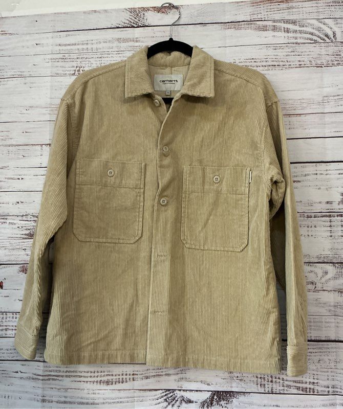 Men's Carhartt Beige Corduroy Shirt Jacket Size S