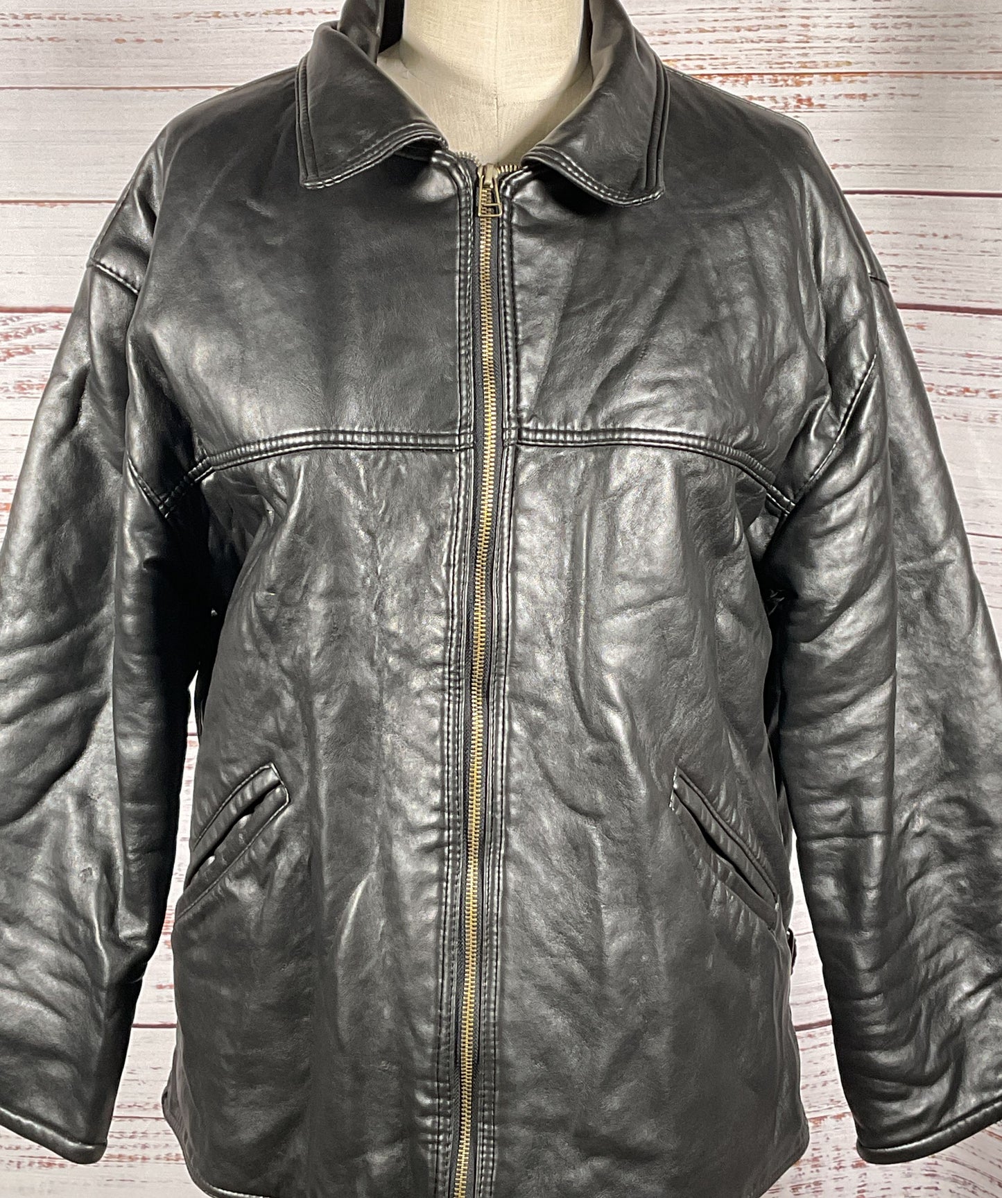 Made in Italy Men's Vintage Leather Jacket Black