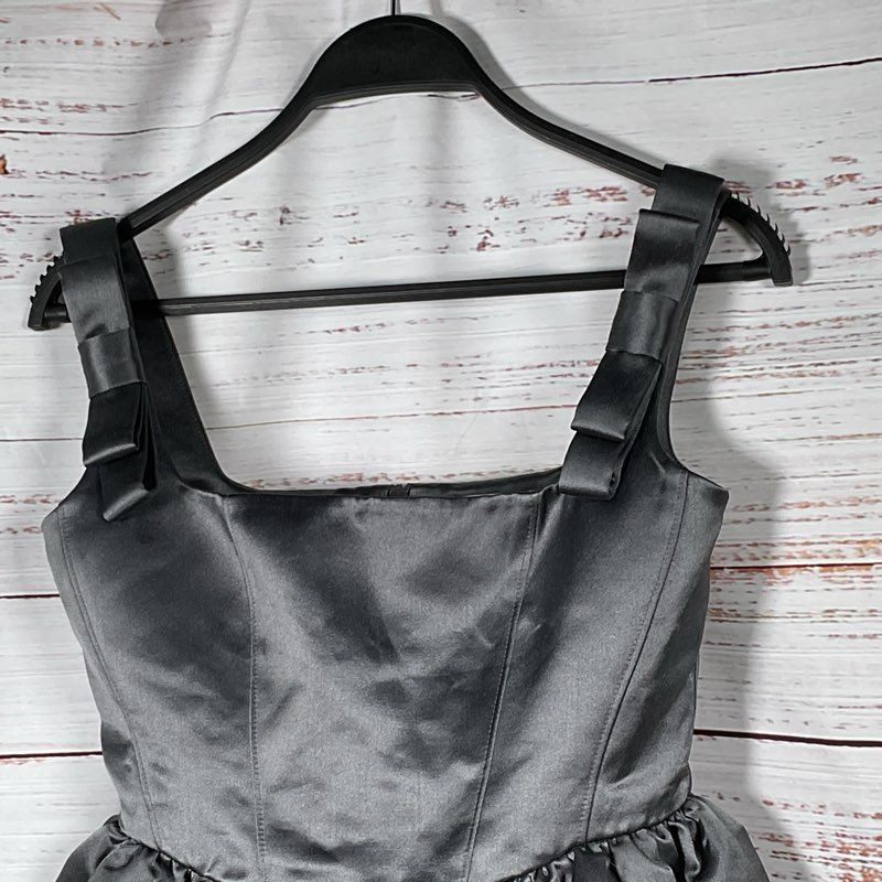 SHUSHU/TONG Women's Grey Bow Peplum Top- SZ 6UK/ 2US
