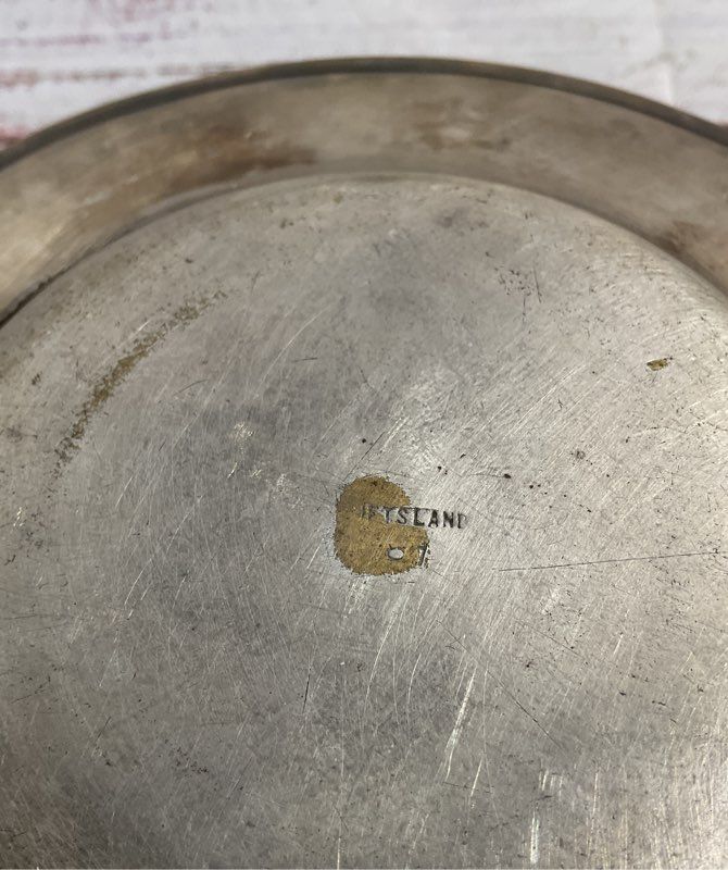 Vintage Silverplated Metal Butter Dish? With Engraving 6"x 3.5"