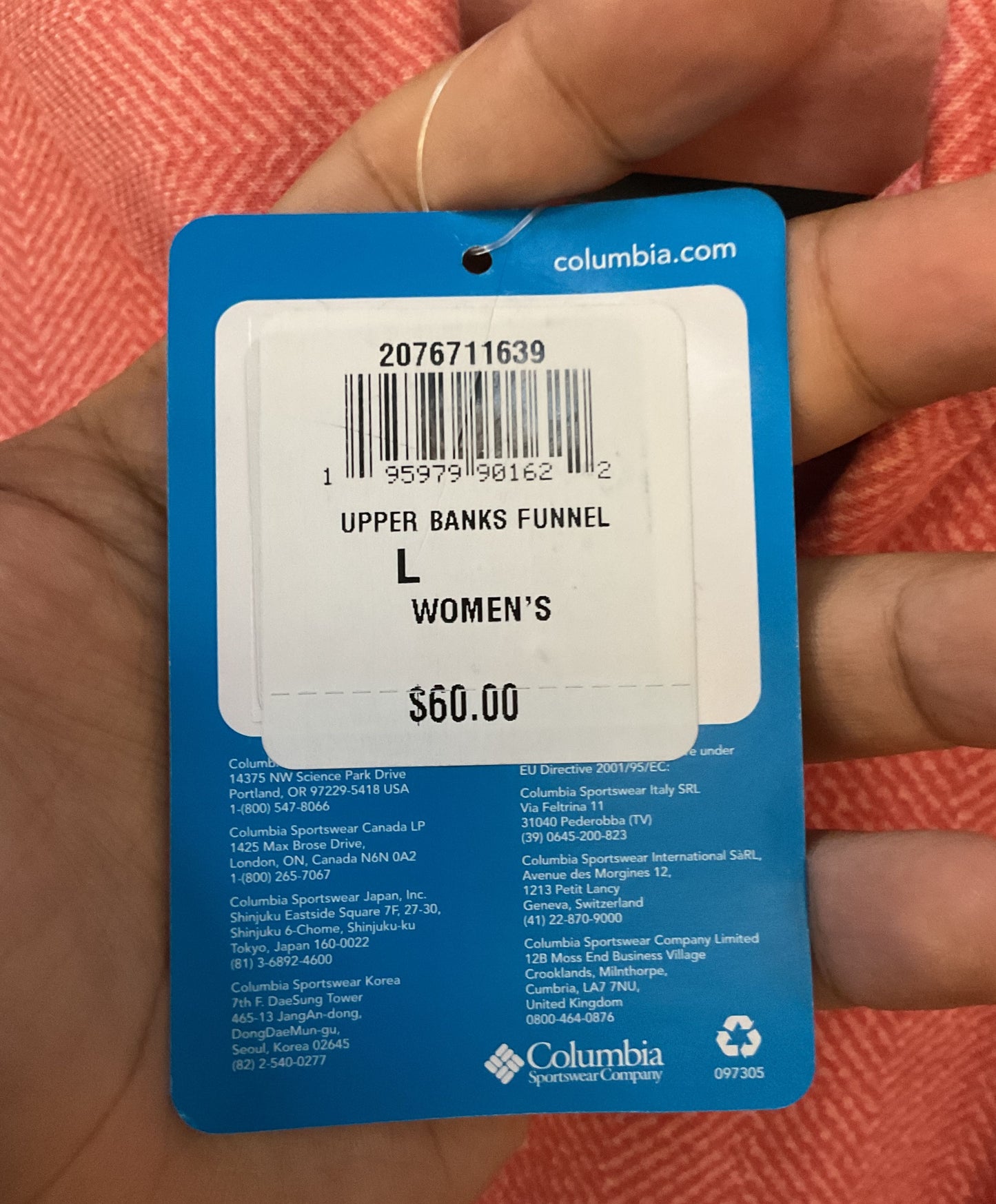 Columbia Upper Banks Funnel Women's Salmon Pullover Sweater Size L