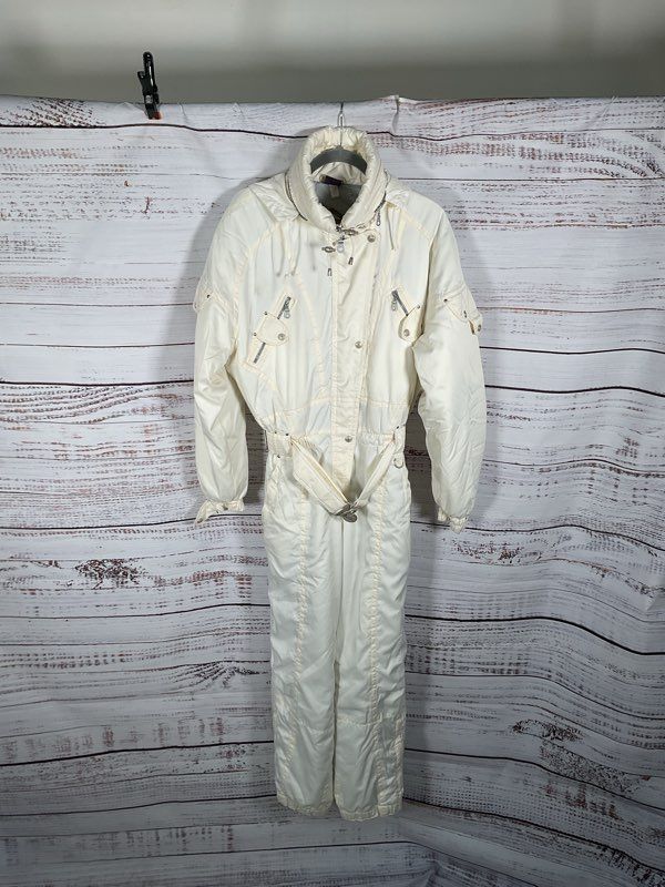 Women's Killy Ski Snow Suit White Polyester Size 8 US