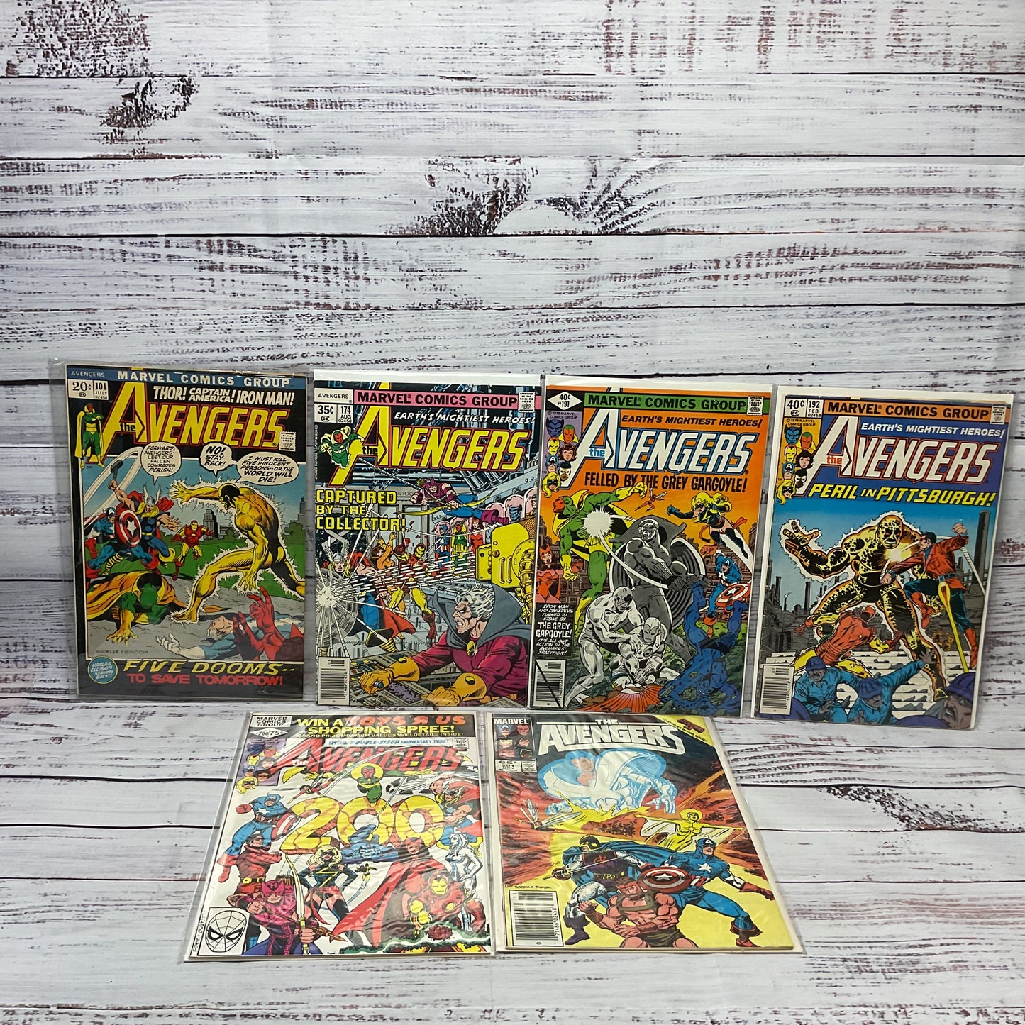 The Avengers #101,174,191,192,200,261 Lot Of 6 Marvel Comic Books