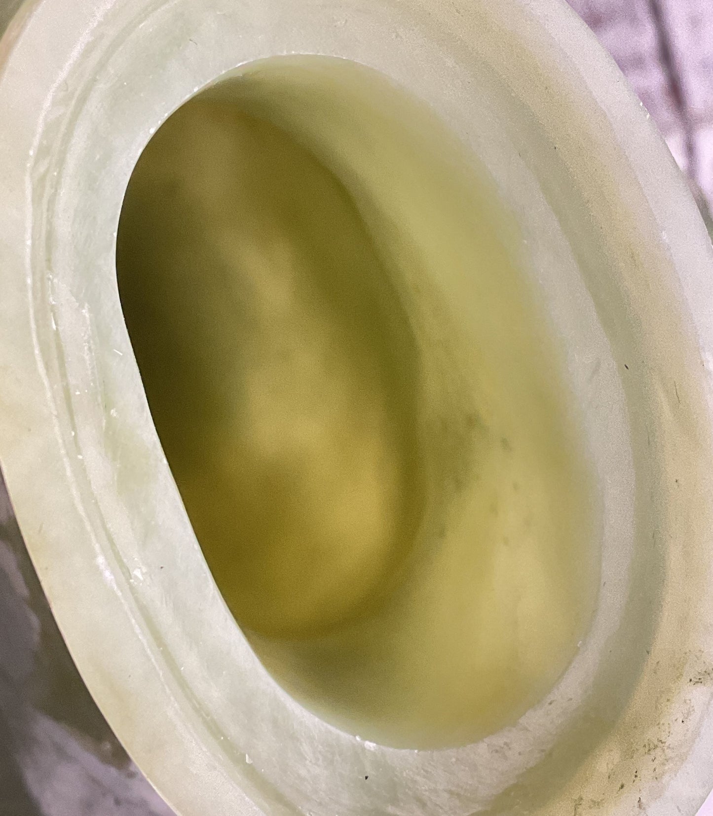 Vintage Chinese Rose Carved Natural Stone Jar Green
