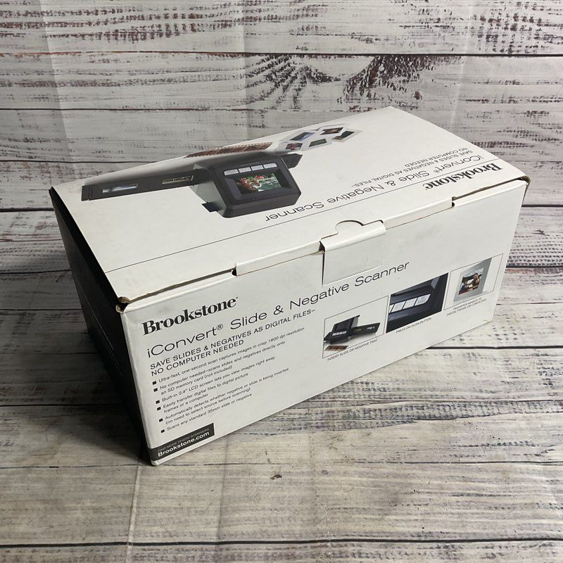 Brookstone iConvert Slide & Negative Scanner in Original Box *WORKS*