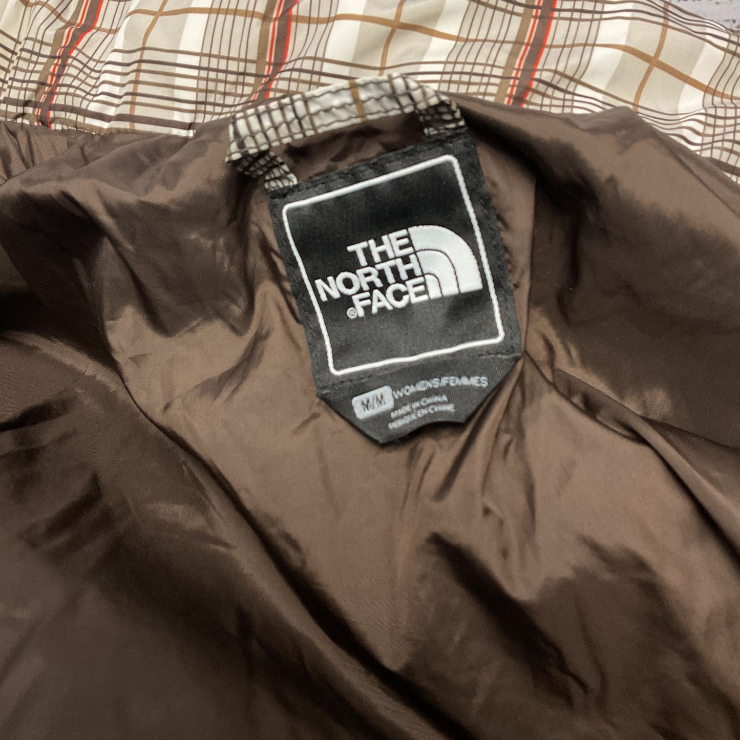 The North Face Brown Zip Up Liner Women's Hooded Jacket Coat - Size M