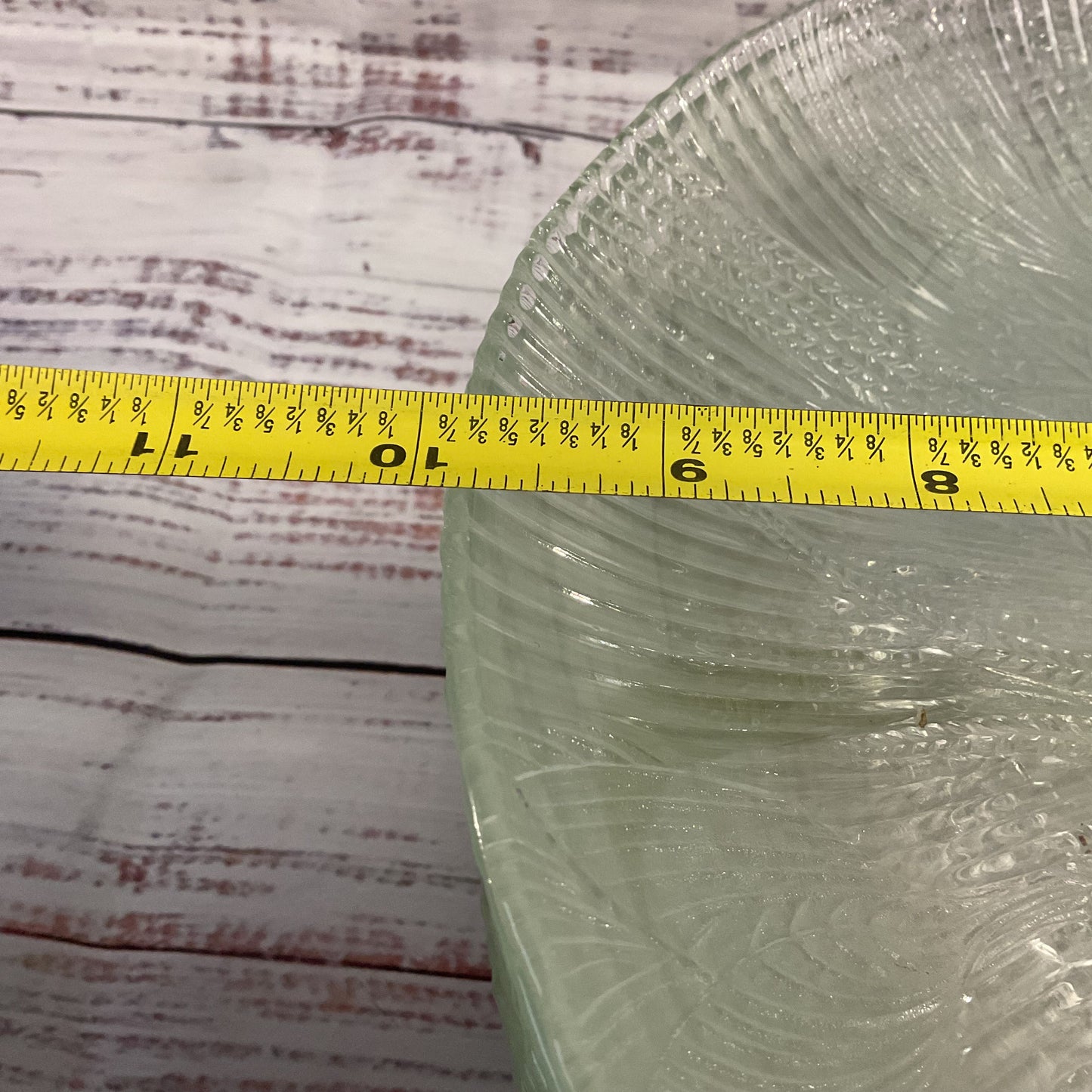 Pasari Indonesia Clear Crystal Glass Floral Design Lot Of 13 Dinner Plates 10"