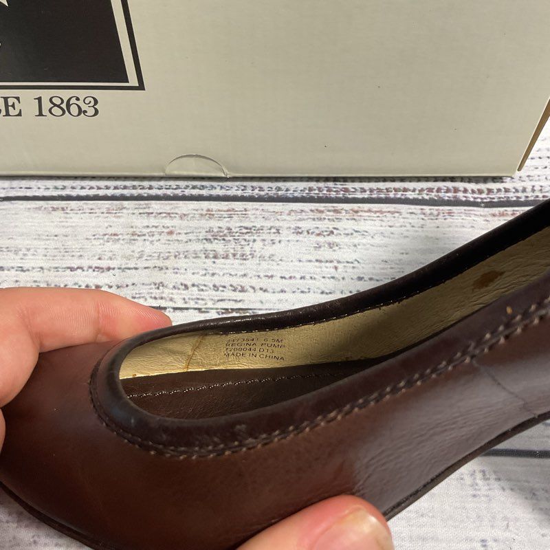 Frye Regina Dark Brown Leather Pump Heel Women's 6.5M in Original Box