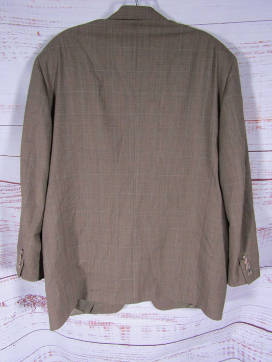 Ermenegildo Zegna Men's Brown Plaid Wool Blazer Jacket Size 40