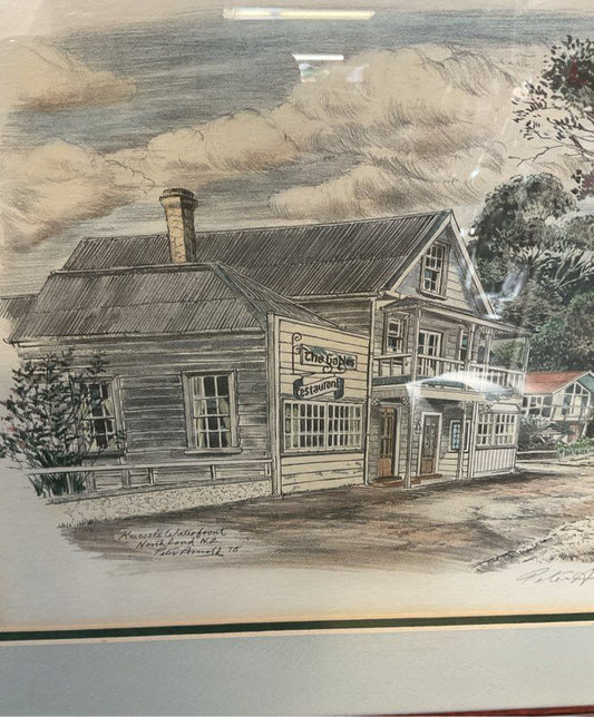 Vintage Peter Arnold Russell Waterfront Northland 1978 Print Signed