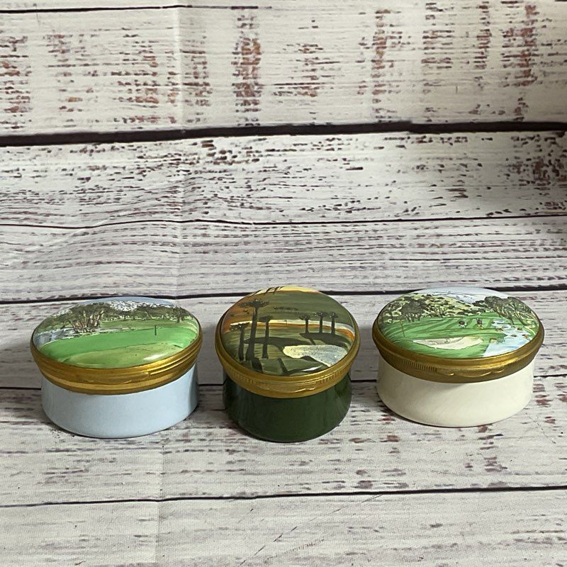 Set of 3 VTG. CRUMMLES & CO. 1992,93,94 Chrysler Bob Hope Classic Trinket Boxes