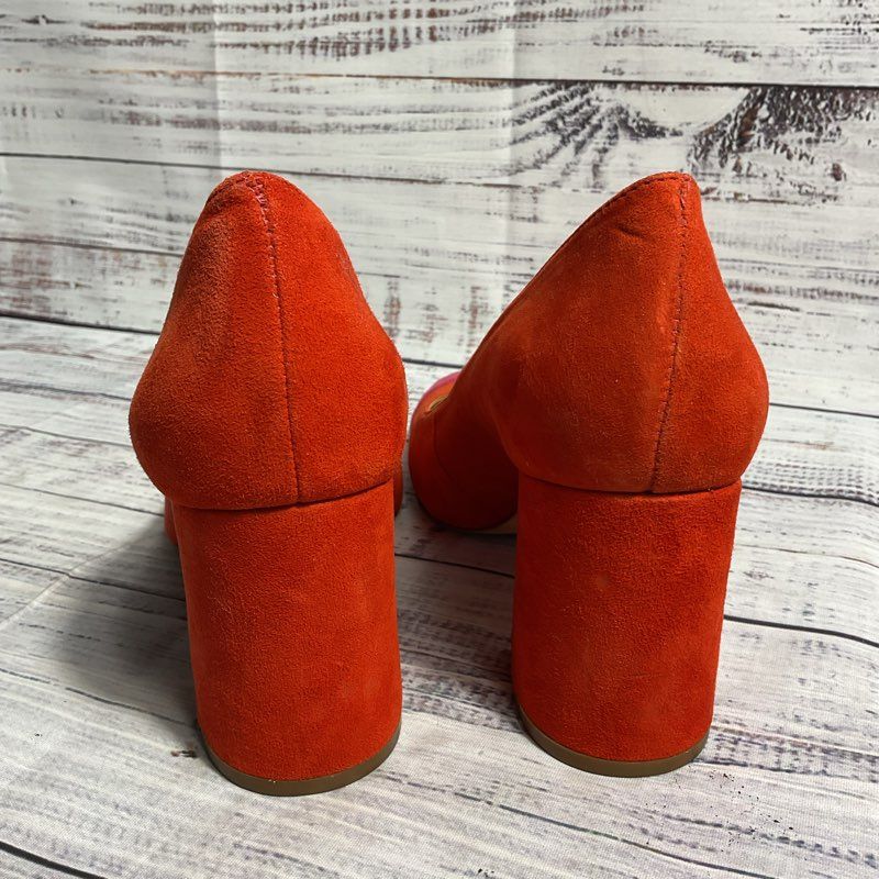 Antonio Melani Belitsa Red & Pink Suede Round Toe Pump Heel Women's Size 9