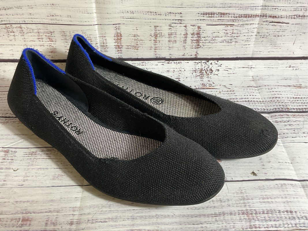 ROTHYS Women's Black Knit Flat Shoes- SZ 9.5