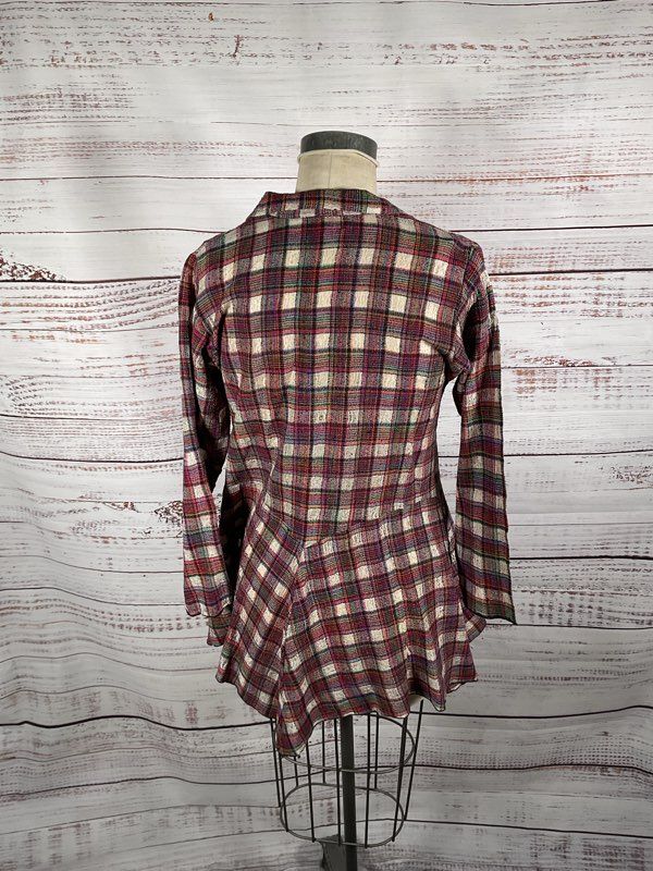 Giselle Shepatin Multicolor Plaid Long Sleeve Button Shirt - Size M