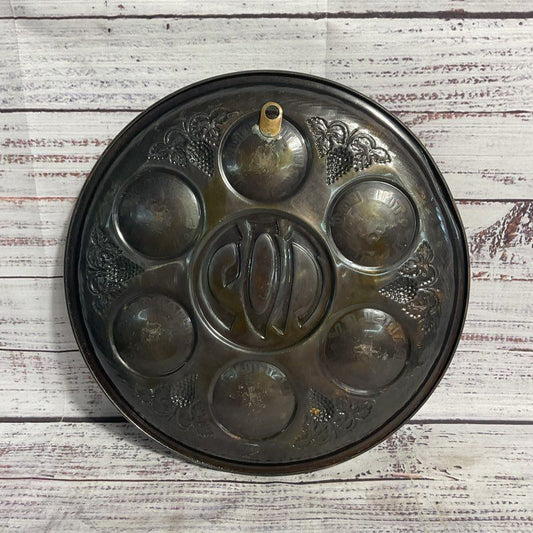 Vintage Hammered Copper Seder Plate 9" Passover Judaica