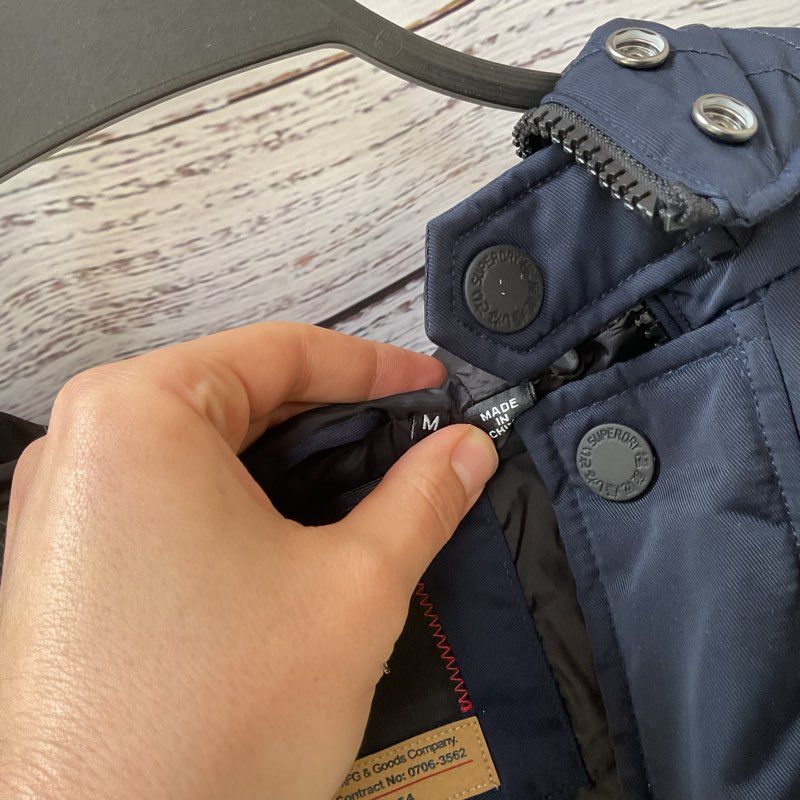 Superdry Navy Chinook Parka Jacket *MISSING FUR* - Size M