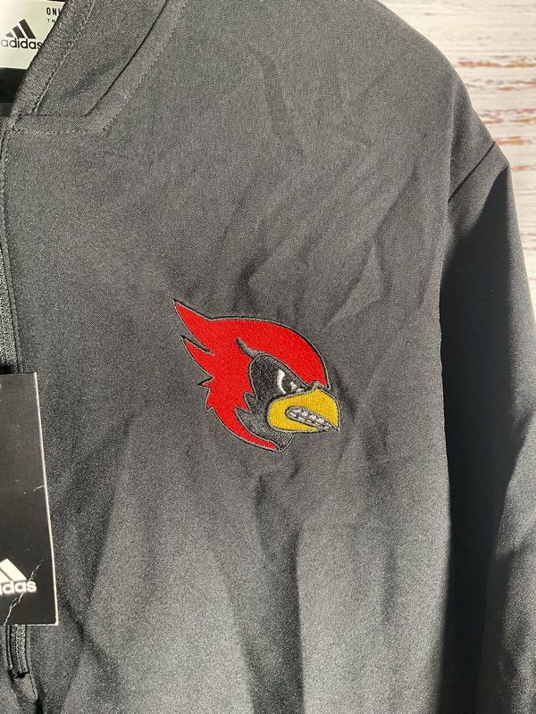 Louisville Cardinals Shirt Men's Medium Adidas Black 1/4 Zip Short Sleeve