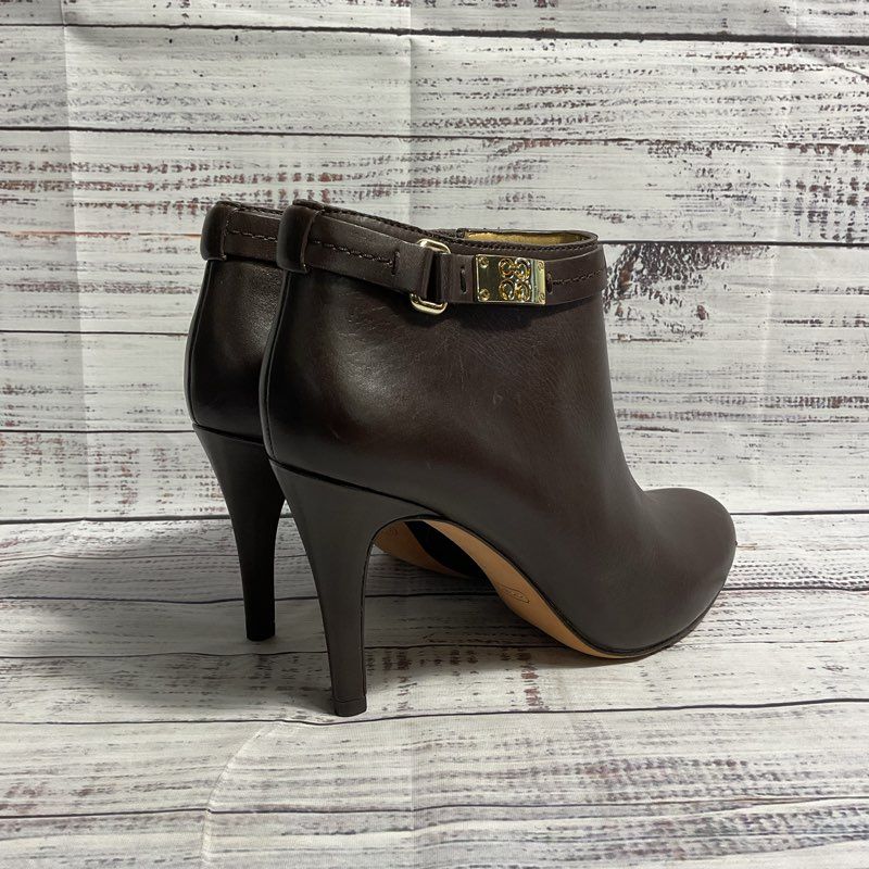 Coach Biancca Brown Leather Heel Booties Women's Size 8 Boots