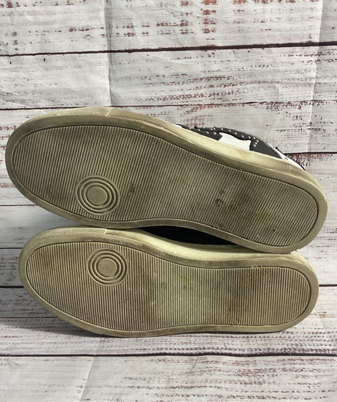 Zadig & Voltaire Nash Women's White Leather Studded Accent Sneaker Made in Italy