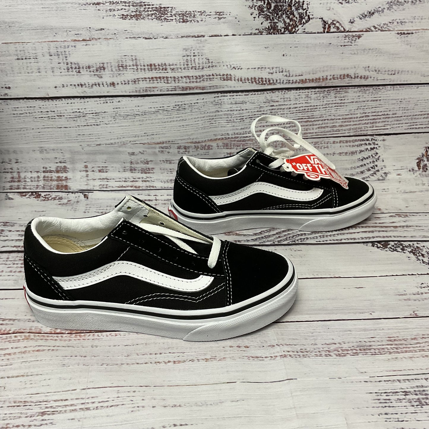 VANS Kids Old Skool Shoes Black White Sneaker Casual Shoe Kids 13